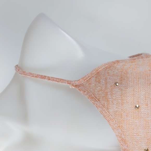 Crossroads Women's Top Size Large Orange Sleeveless Knit Round Hem Diamantes - Picture 6 of 14